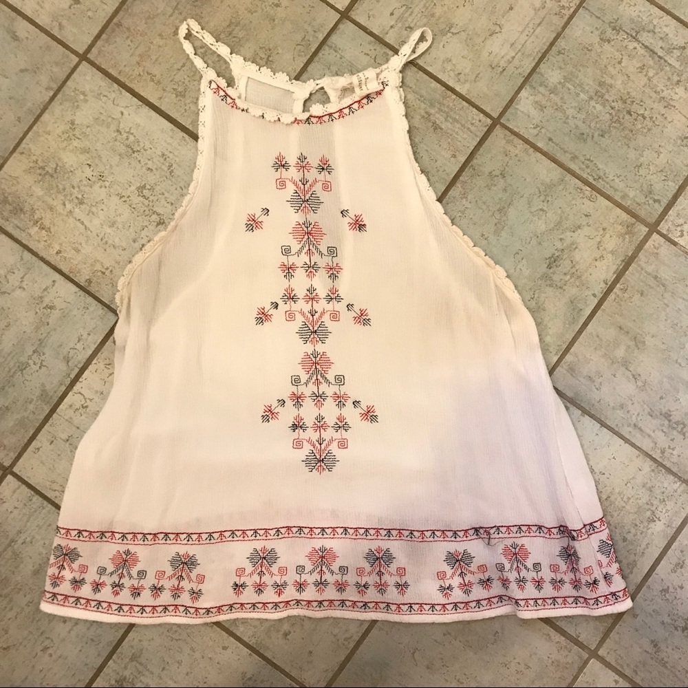 Forever 21 white boho tribal shirt